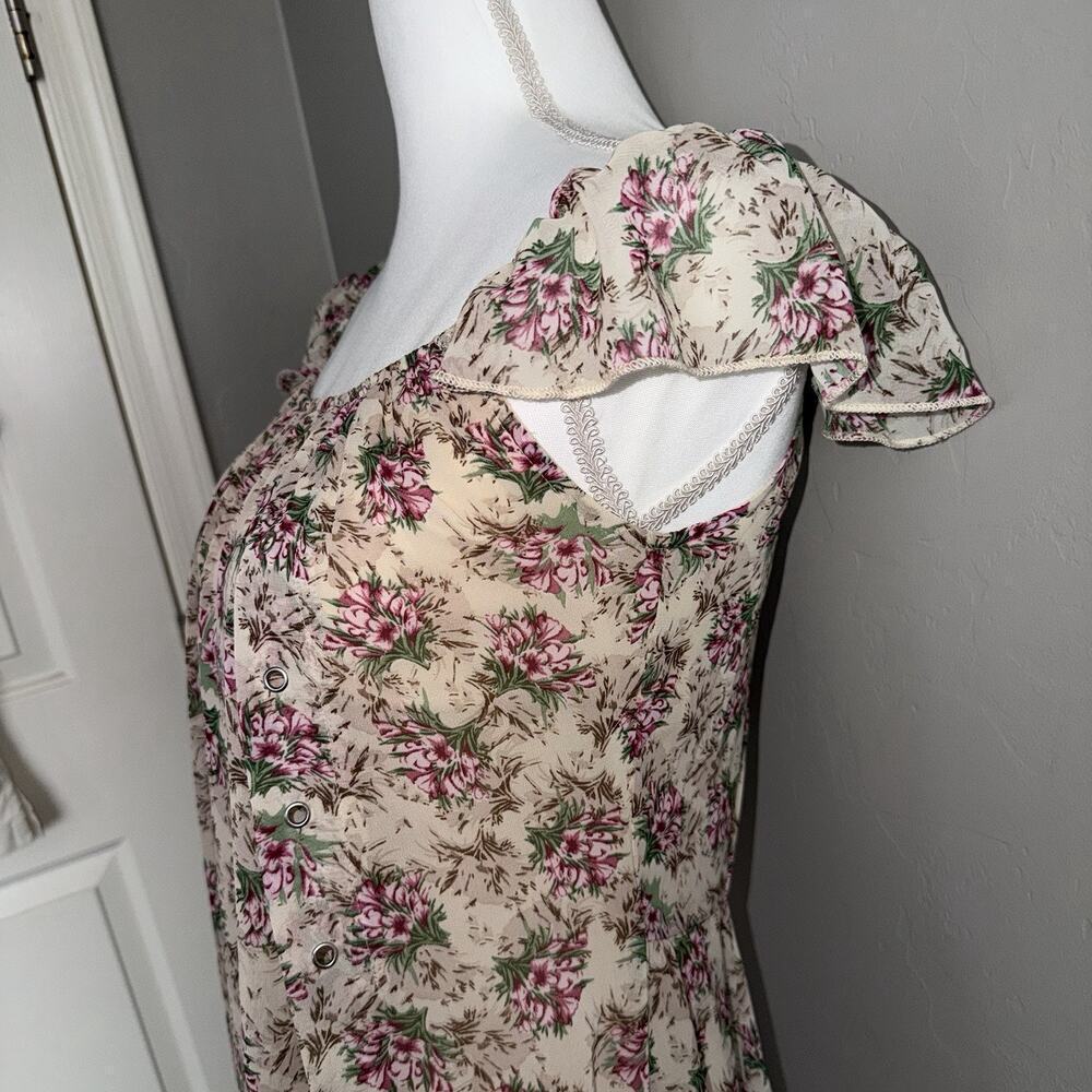 Catch Stitch Woman’s Floral Off The Shoulder Maxi Dress Size M Festival Peasant - Picture 4 of 13